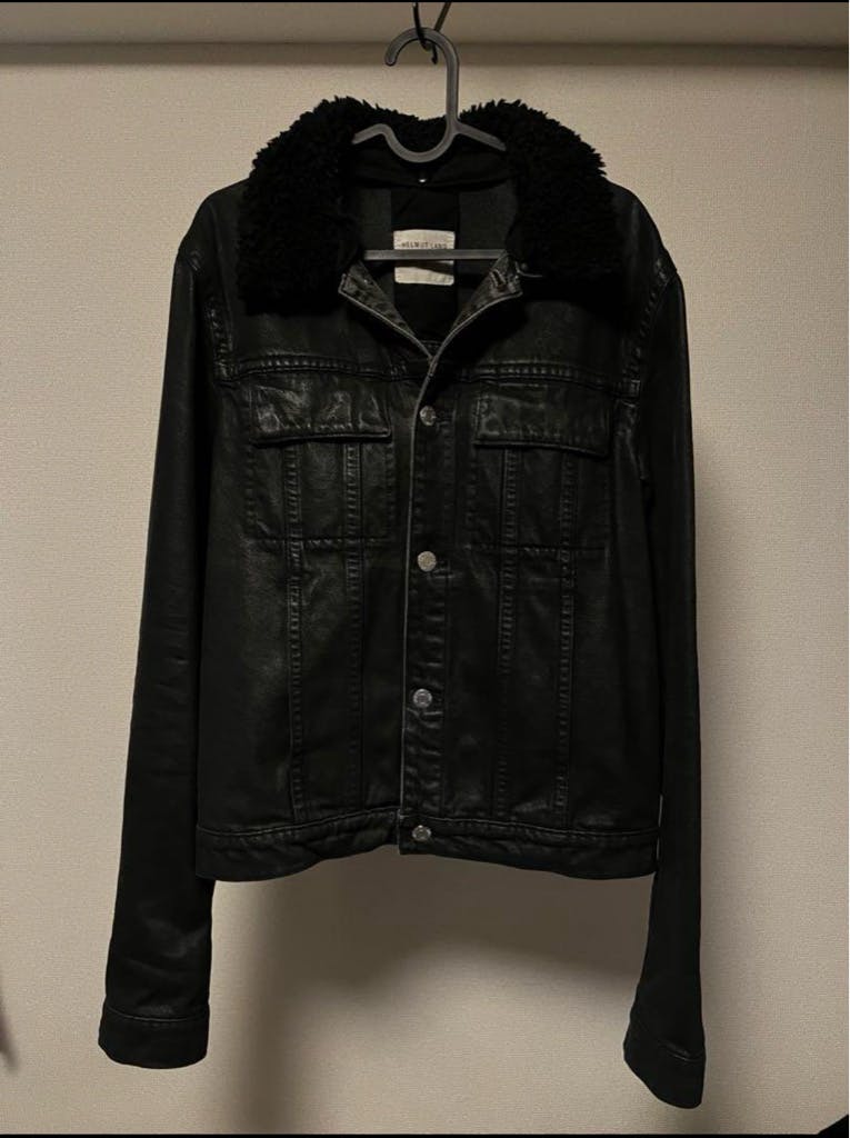 ジャケット・アウター Helmut Lang Fur Collar Wax Denim Jacket Helmut Lang Fur Collar Wax Denim Jacket コーティングデニム