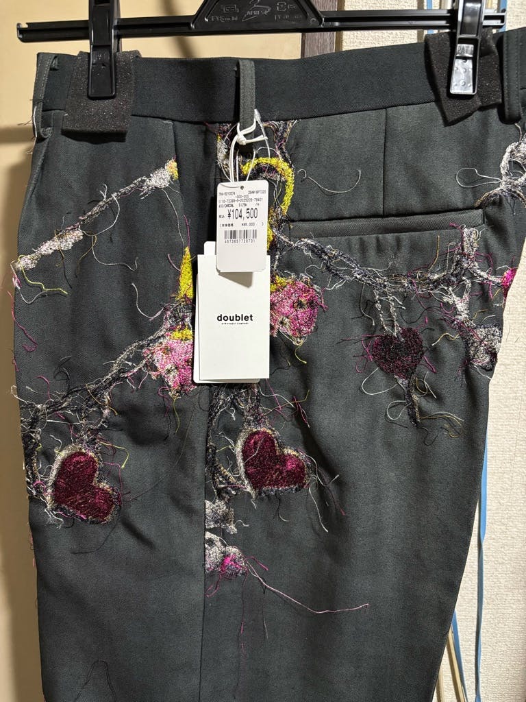 くり【doublet】25aw 刺繍スラックス doublet - doublet 25AW EMBROIDERED CHAIN TAILORED TROUSERS