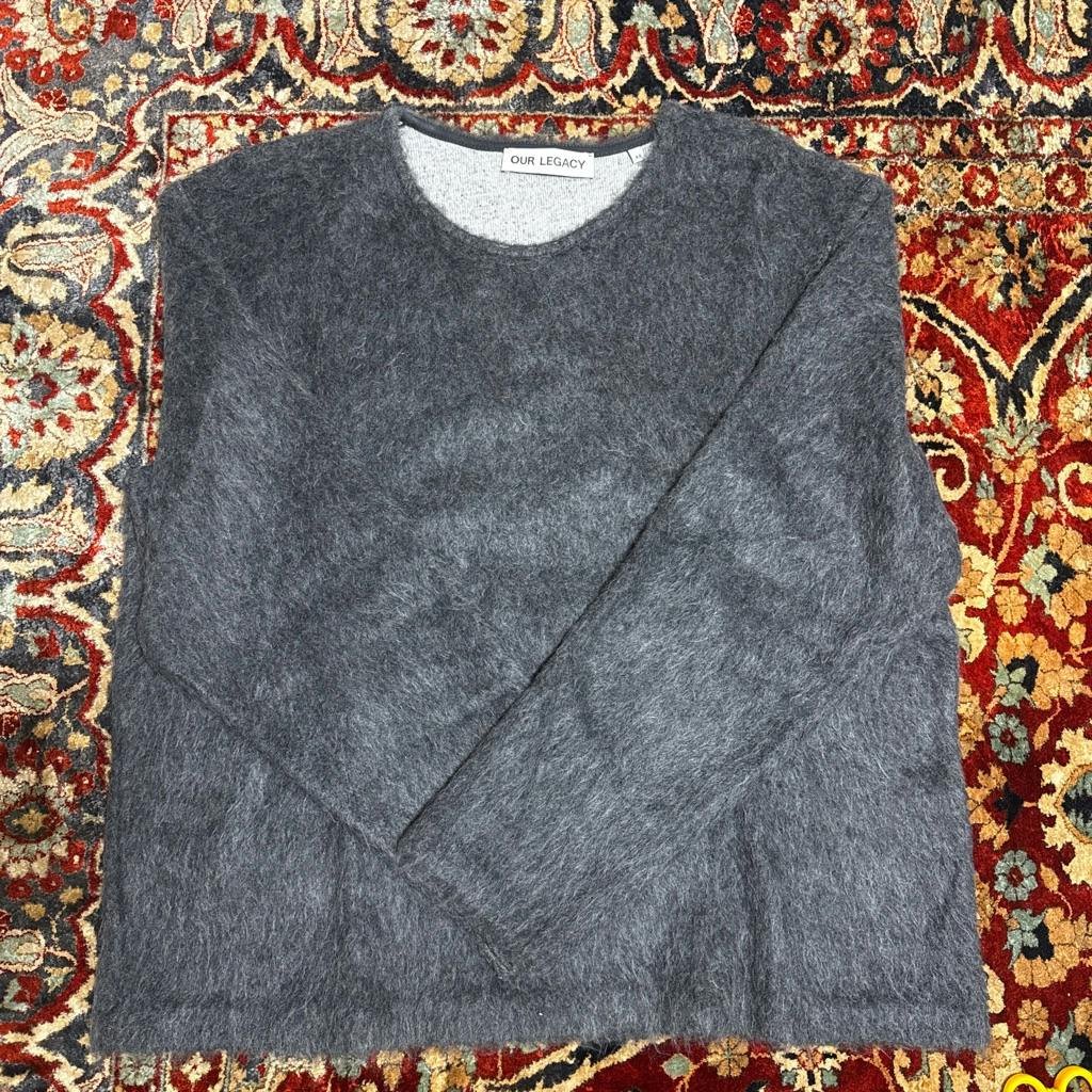 トップス OUR LEGACY DOUBLE LOCK U-NECK 44 Our Legacy - Double Lock U Neck Moor Green Crochet