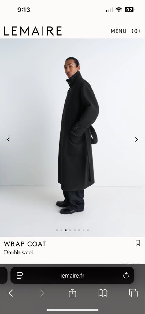 Lemaire Wrap Coat Dark Squirrel – Neighbour 24AW LEMAIRE WRAP COAT