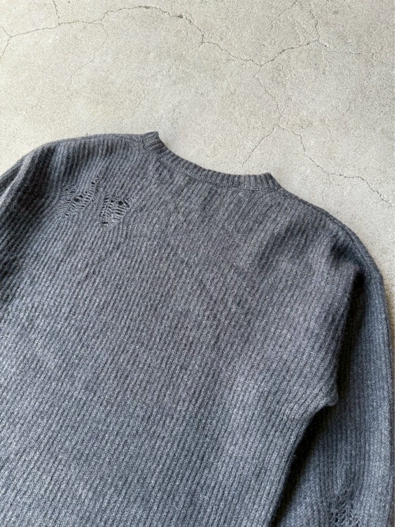 DIESEL Archive Destroy Damage Dark Gray Knit - ARCHIVESTOCK