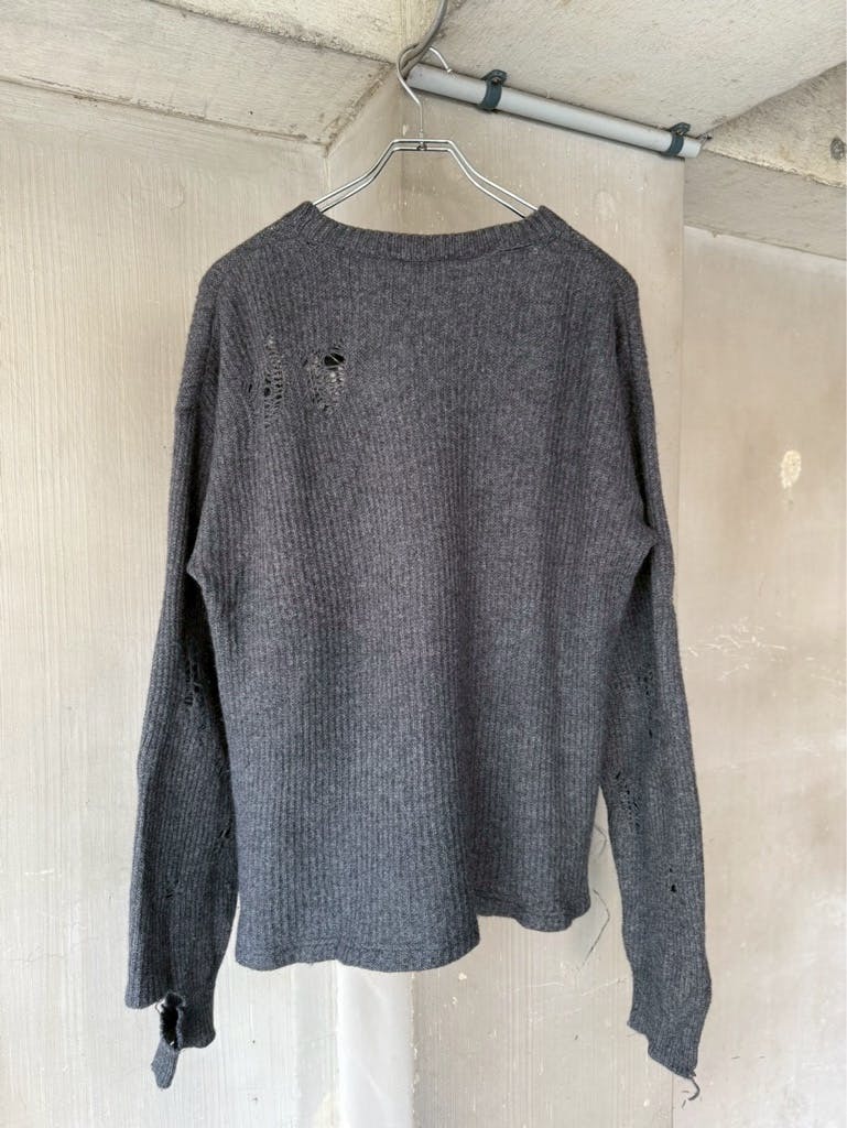 DIESEL Archive Destroy Damage Dark Gray Knit - ARCHIVESTOCK