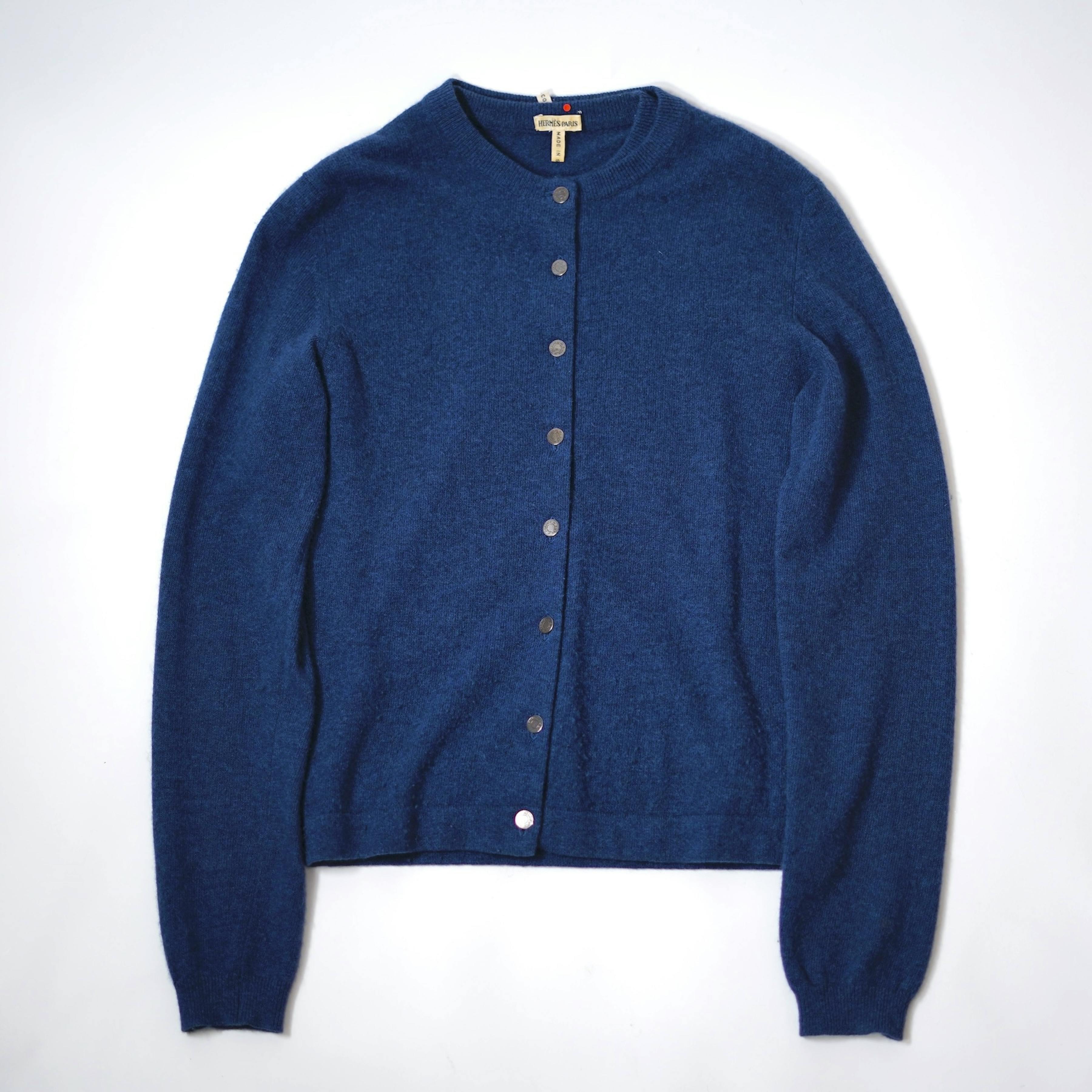美品 HERMES エルメス ホックカーディガン 素材切り替え マルジェラ期 HERMES エルメス マルジェラ期 ボーダー カーディガン M｜Yahoo!フリマ