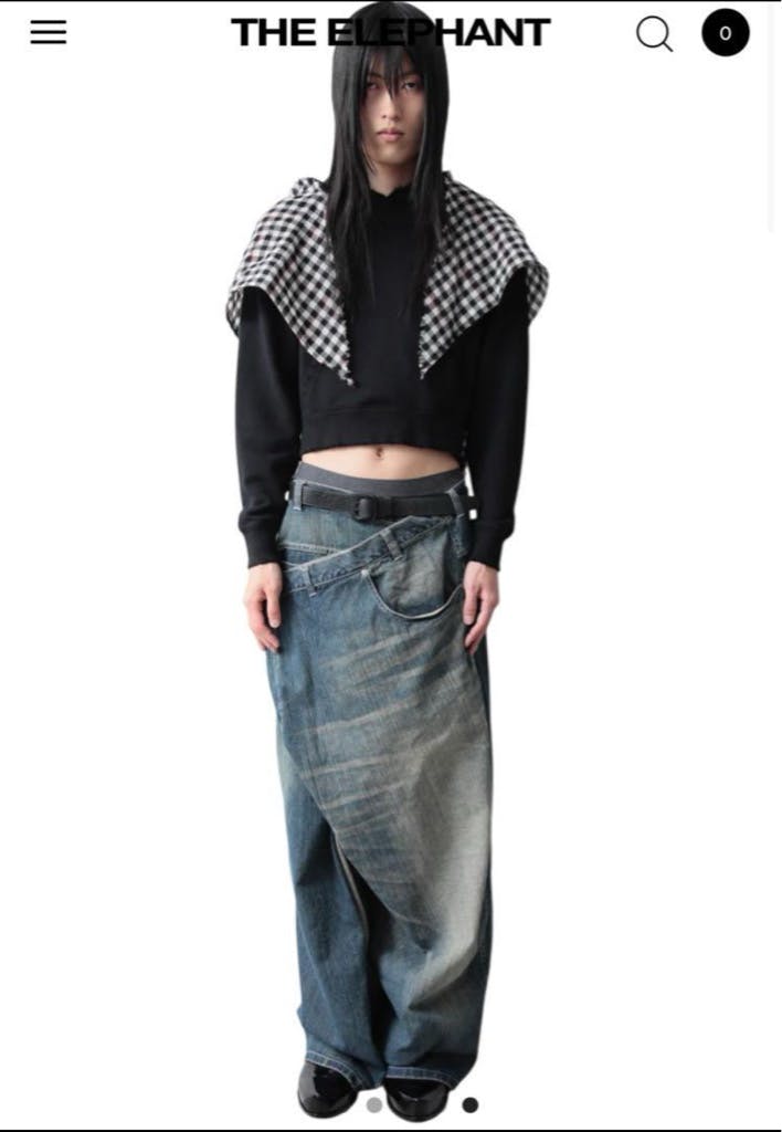 ORIMI OVERLAP BUGGY DENIM PANTS - ARCHIVESTOCK