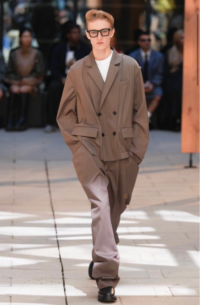 Sacai Doeskin Pants 25-03633M TAUPEサイズ1 sacai 25ss Doeskin Jacket & Pants セットアップ Taupe サイズ1
