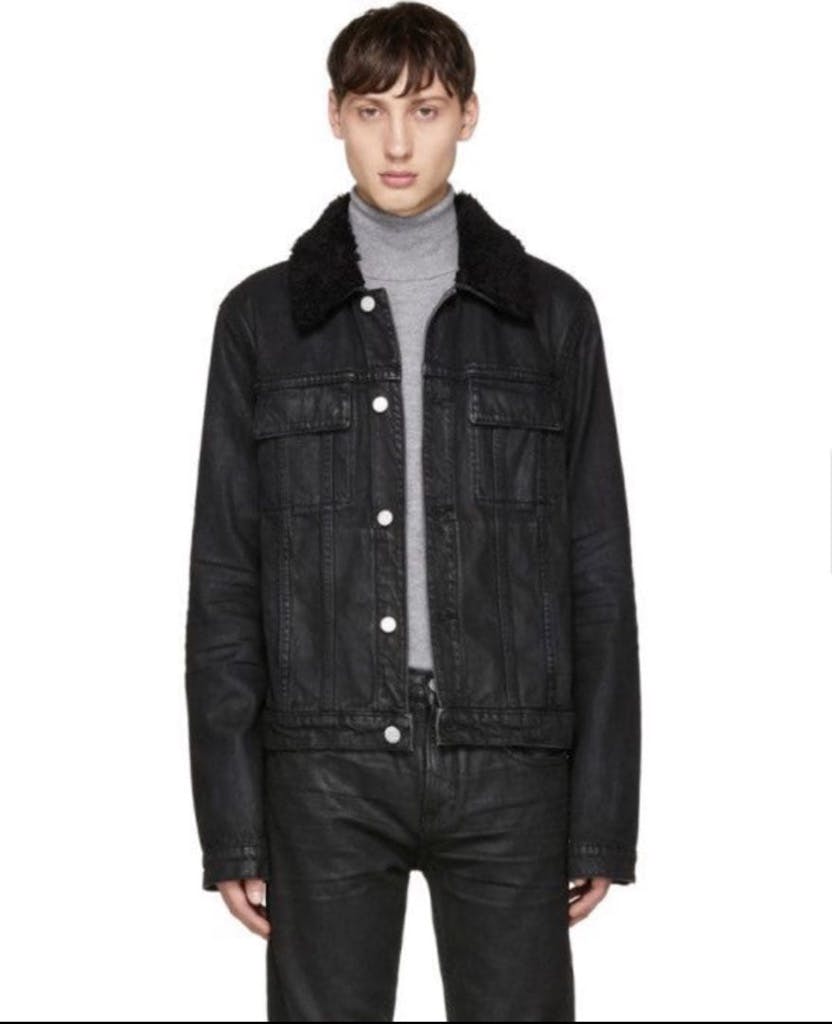 ジャケット・アウター Helmut Lang Fur Collar Wax Denim Jacket Helmut Lang Fur Collar Wax Denim Jacket コーティングデニム