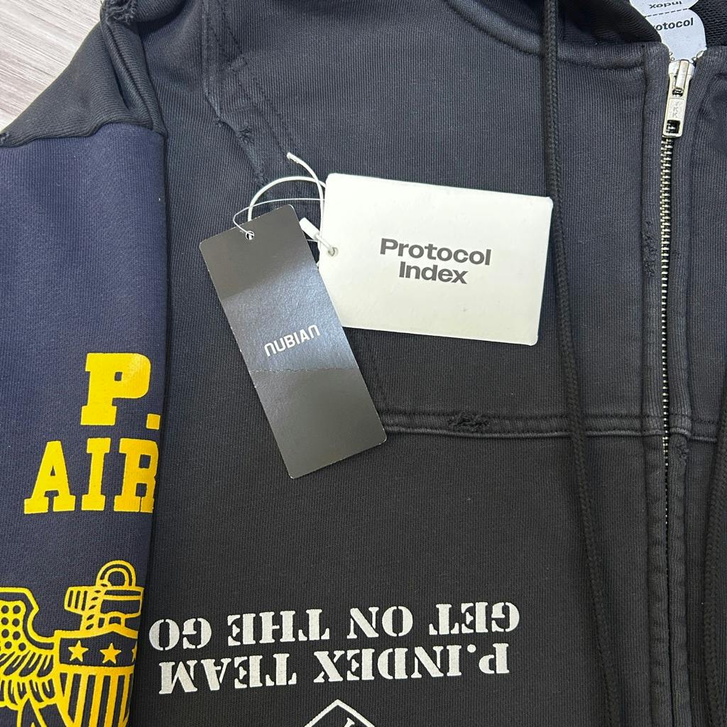 Protocol Index UPSIDE DOWN ZIP HOODIE / MULTI BLK ジップパーカー