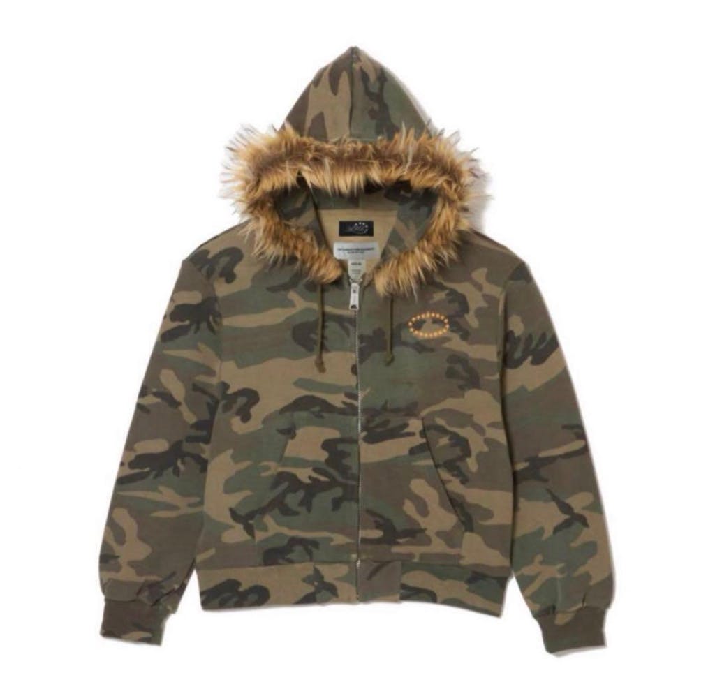 AFB FUR ZIP HOODIE ファー ジップ パーカー afb FUR ZIPHOODIE ファーフーディー ジップパーカー カモ 迷彩