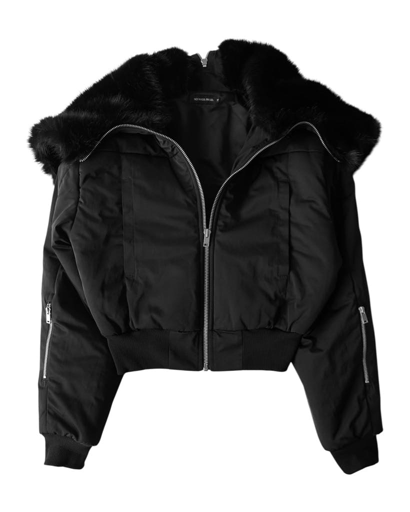 NO MASS PROD ジャケット 専用〗NO MASS PROD CROPPED FUR BOMBER JACKET - ARCHIVESTOCK