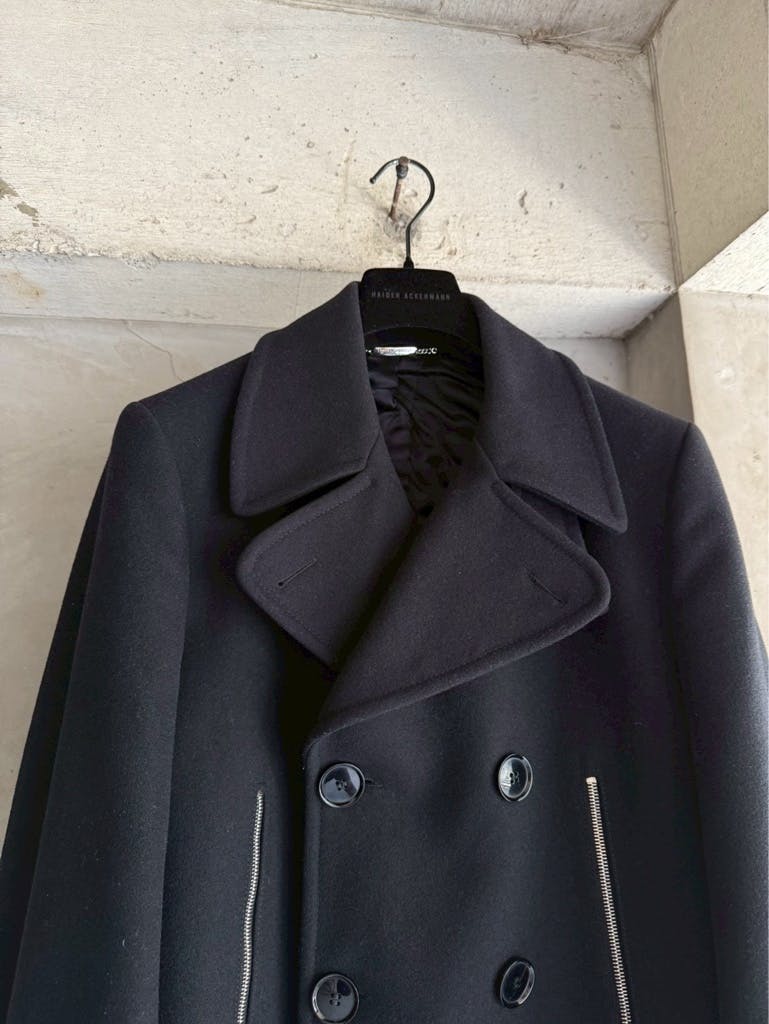 DOLCE&GABBANA 2003AW Archive Black Double-Zip Melton Peacoat