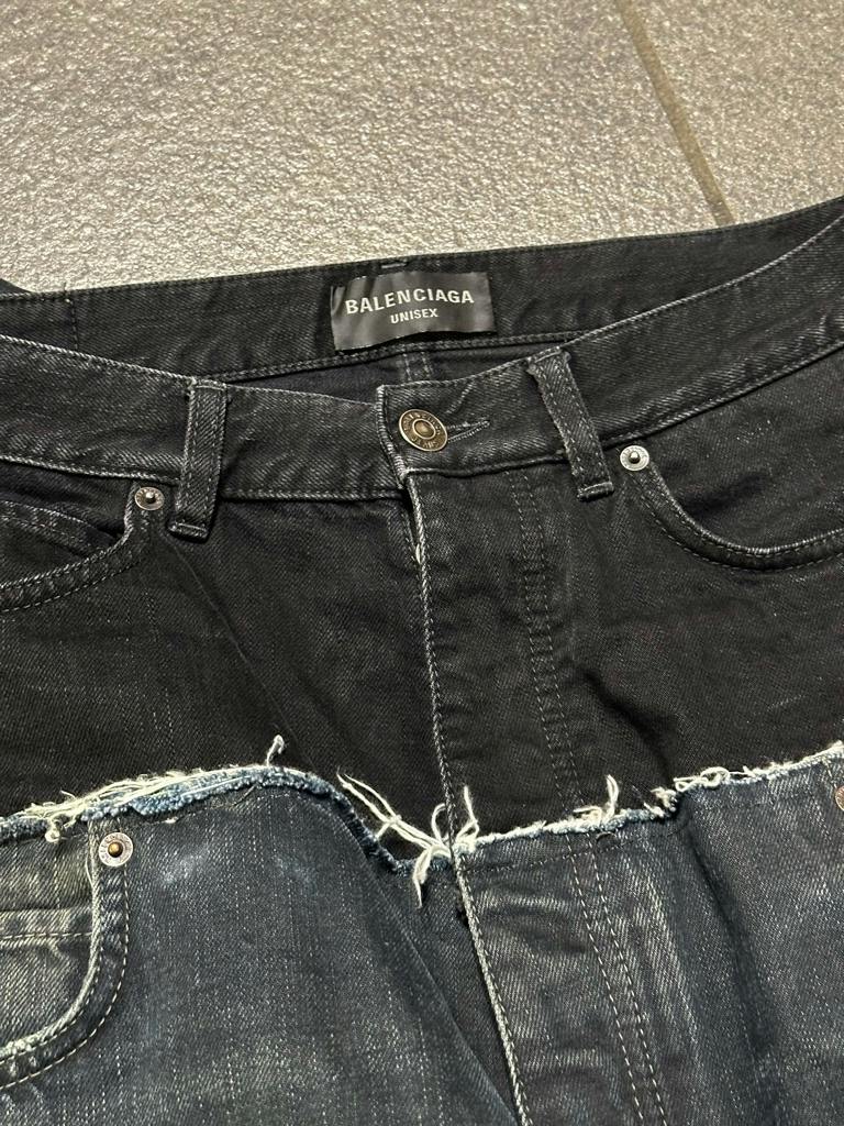 Balenciaga cut up baggy pants black 確実正規品 - ARCHIVESTOCK
