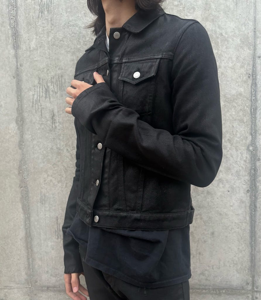 HELMUT LANG 本人期 1999 extra long sleeve coated denim jacket