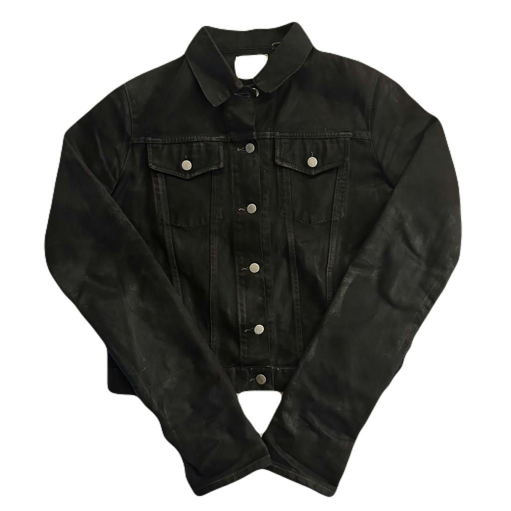 HELMUT LANG size 46 1999 extra sleeve wax coating denim jacket