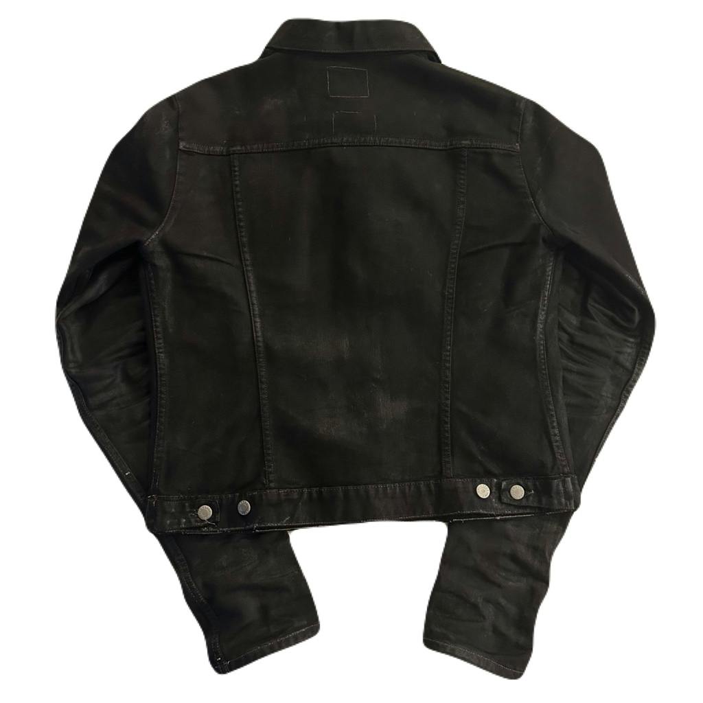 HELMUT LANG size 46 1999 extra sleeve wax coating denim jacket