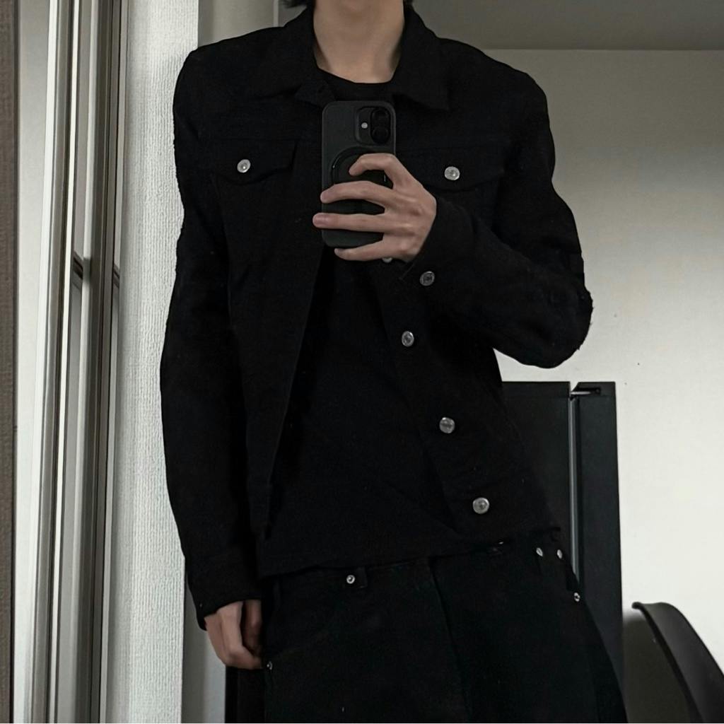 ジャケット・アウター destroy coating denim jacket dior homme INQUIRE Dior homme Waxed Coated Denim Jacket S/S 2004 