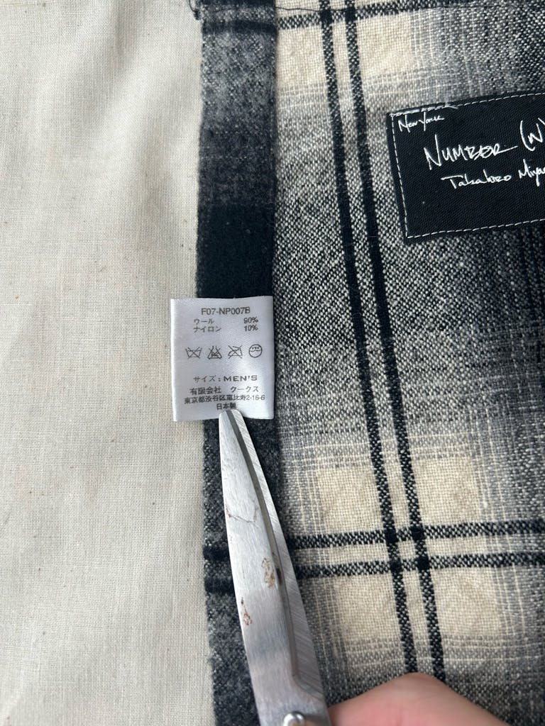 Number (n)ine 07aw Warp Check Skirt オンブレチェック ラップ