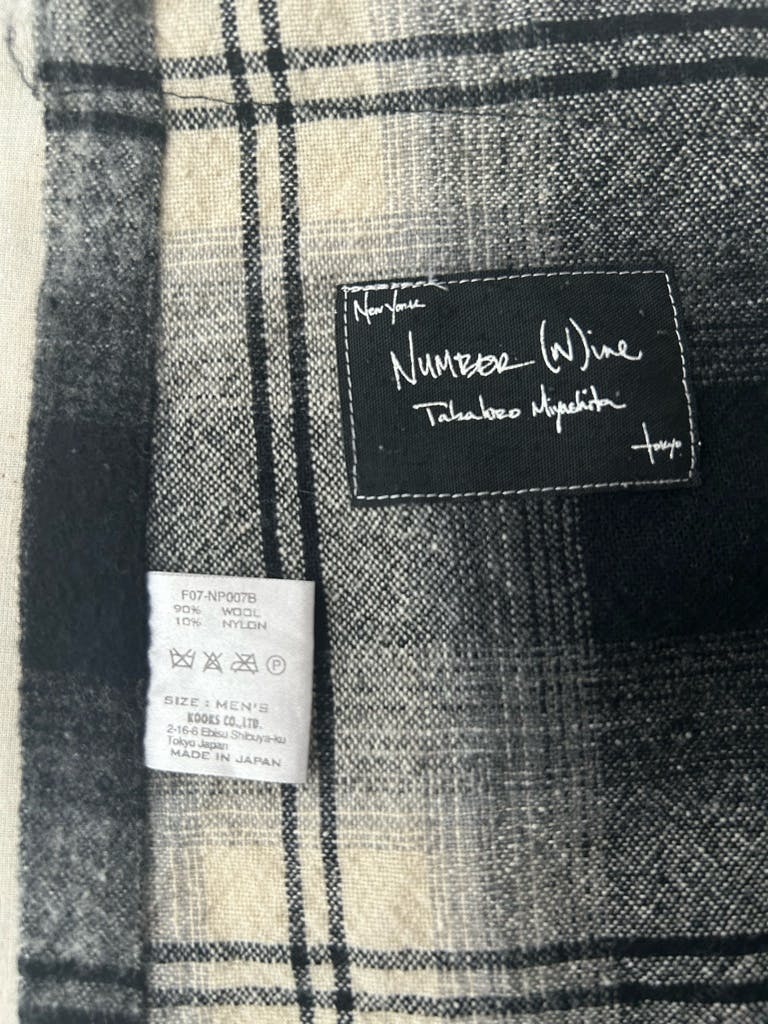 Number (n)ine 07aw Warp Check Skirt オンブレチェック ラップ