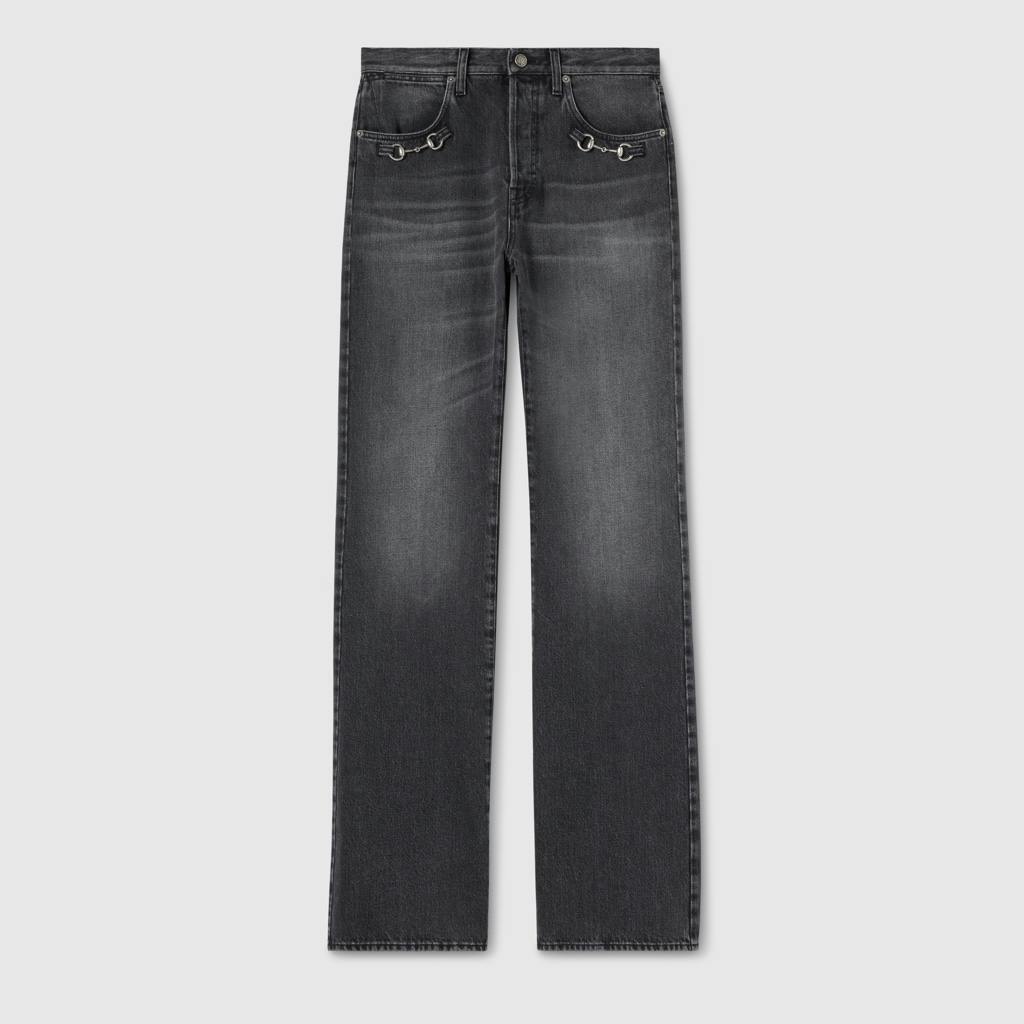 デムナ GUCCI ホースビット ディテール コットンデニム パンツ