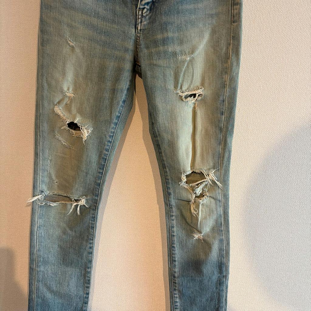 SAINT LAURENT ライトブルー クラッシュデニム 25 - ARCHIVESTOCK