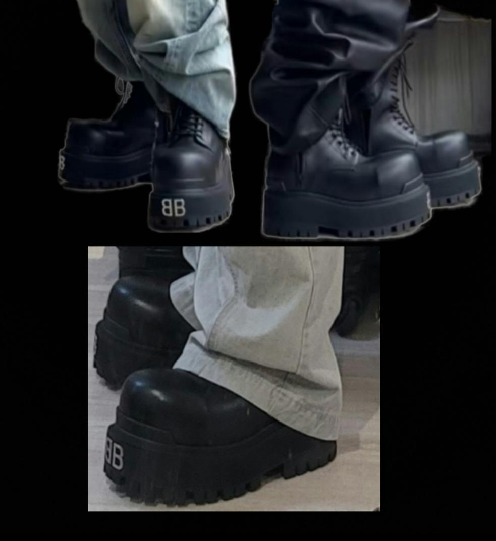 バレンシアガの厚底ブーツ ブラック　813689 BALENCIAGA Giant Boots ジャイアント ブーツ 813689 - ARCHIVESTOCK