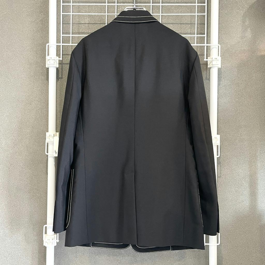 美品 プラダ 15ss 0番ステッチ テーラード ジャケット prada 黒