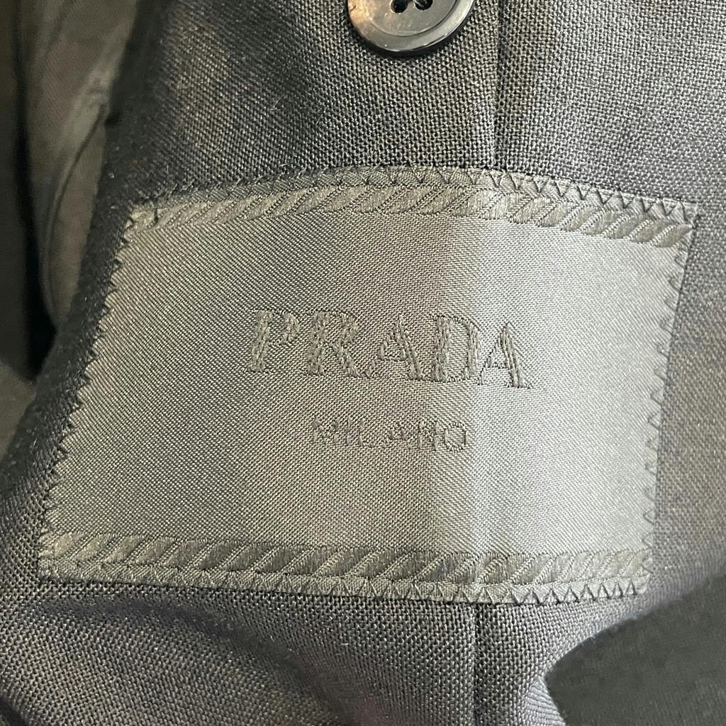 美品 プラダ 15ss 0番ステッチ テーラード ジャケット prada 黒