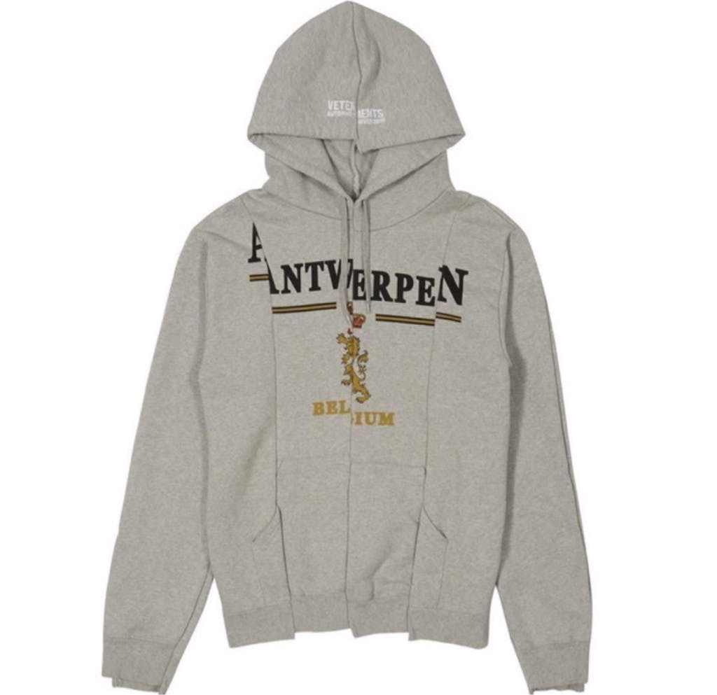 VETEMENTS 18aw Antwerpen Hoodie グレー　パーカー 18aw VETEMENTS ANTWERPEN パーカー グレー - ARCHIVESTOCK