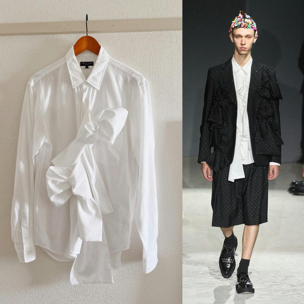 Comme Des Garcons Homme Plus 25ss 希望の光 Ribbon Shirt size S