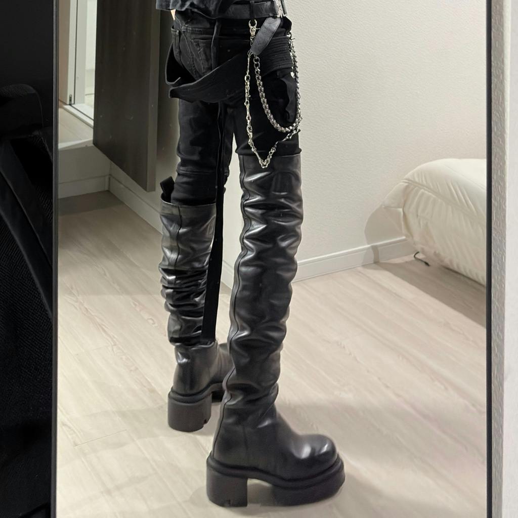 靴 25AW RICKOWENS OVER KNEE BOGUN BOOT 39.5 25AW RICK OWENS OVER THE KNEE BOGUN BOOT 39.5 - ARCHIVESTOCK