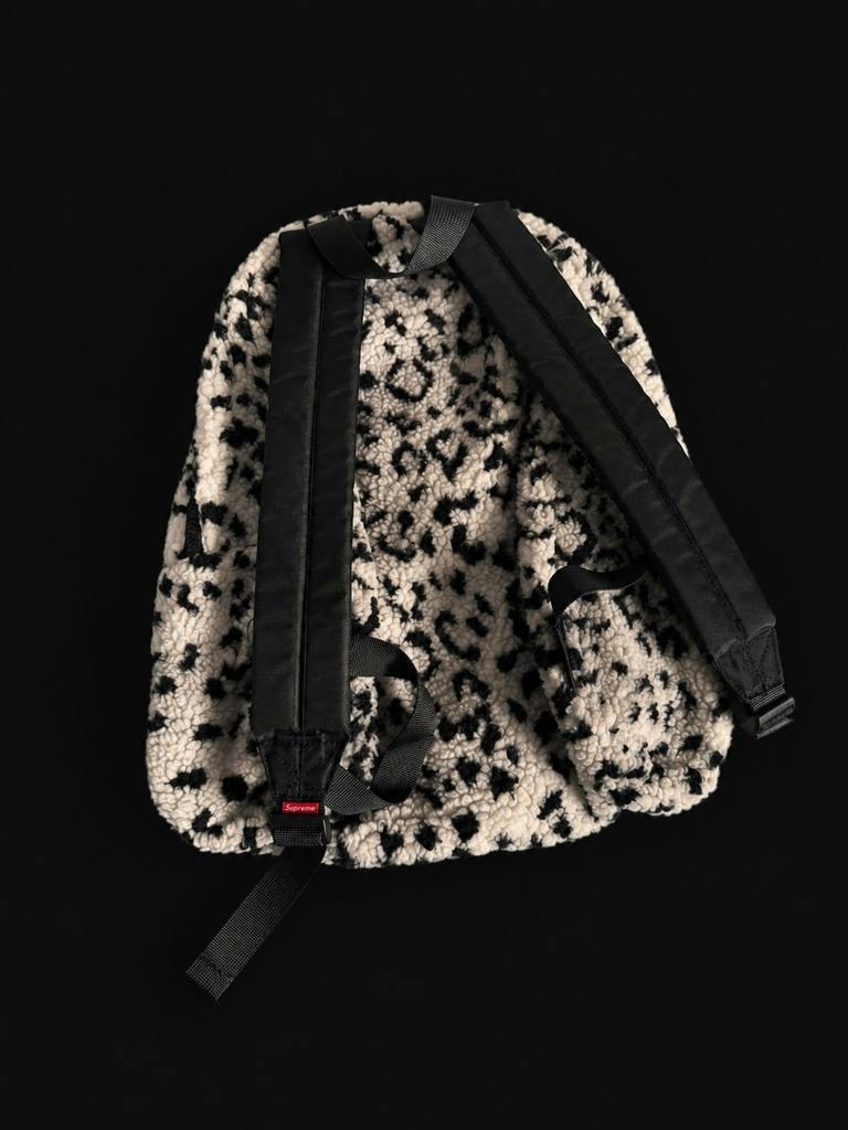 supreme leopard backpack レオパード バックパック White black