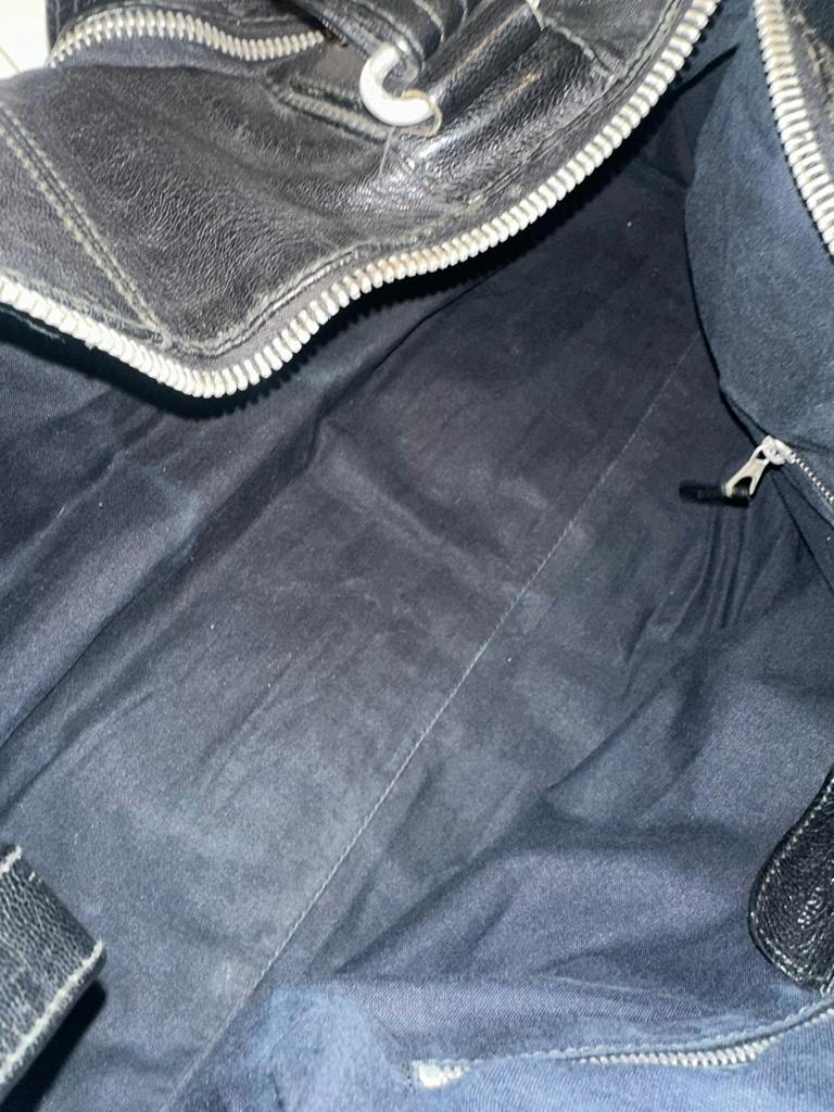 BALENCIAGA レザーボストンバッグ メタルプレート 黒 - ARCHIVESTOCK