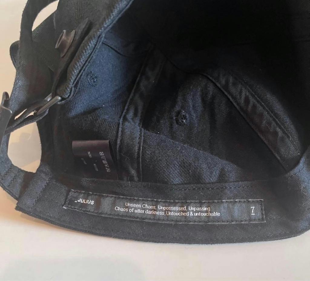 Julius 25AW coated 10oz denim cap - ARCHIVESTOCK