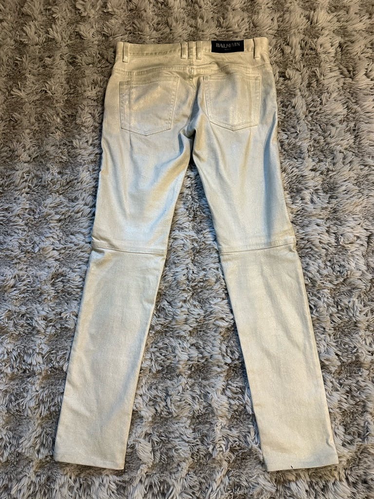 Balmain コーティング バイカーデニム ホワイト 30 - ARCHIVESTOCK