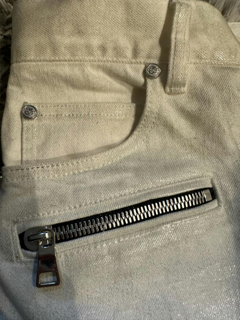 Balmain コーティング バイカーデニム ホワイト 30 - ARCHIVESTOCK