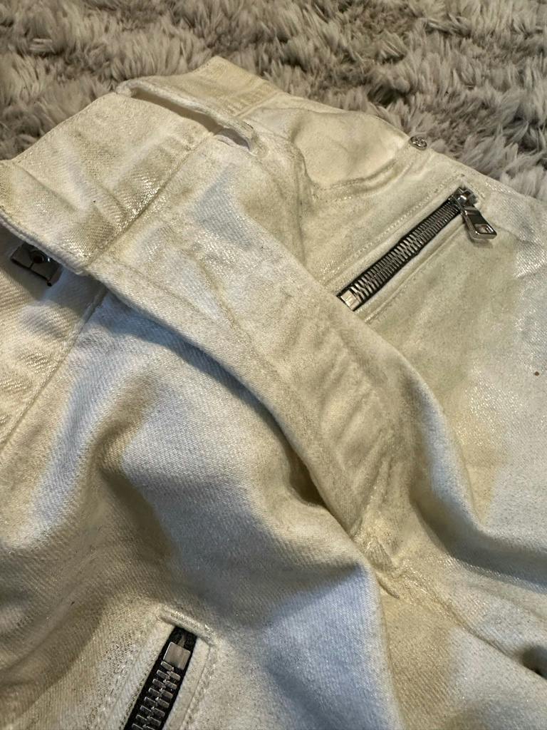 Balmain コーティング バイカーデニム ホワイト 30 - ARCHIVESTOCK