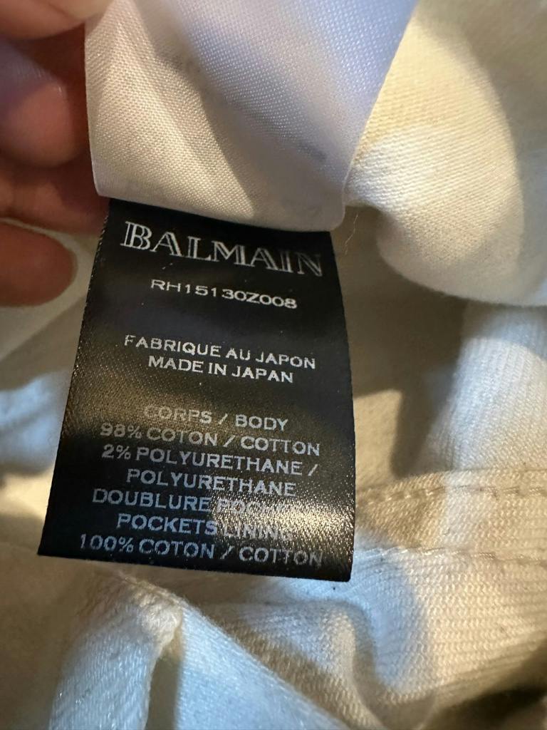 Balmain コーティング バイカーデニム ホワイト 30 - ARCHIVESTOCK