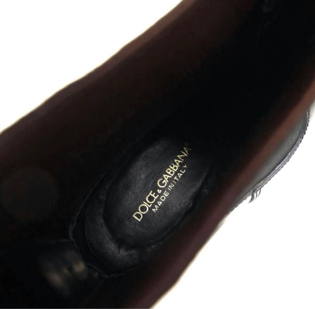 DOLCE&GABBANA ポインテッドトゥ サイドゴアブーツ レザー メンズ