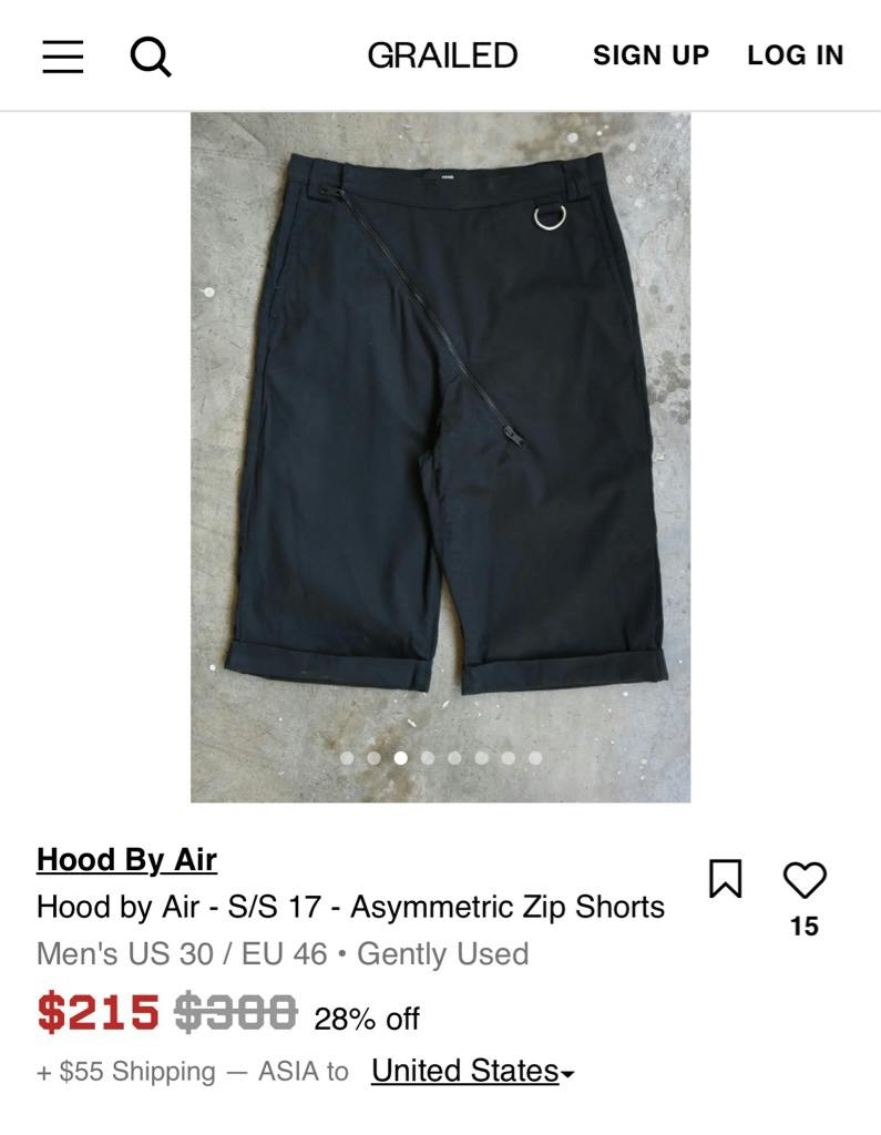 パンツ hood by air 17ss asymmetric zip shorts hood by air 17ss asymmetric zip shorts - ARCHIVESTOCK