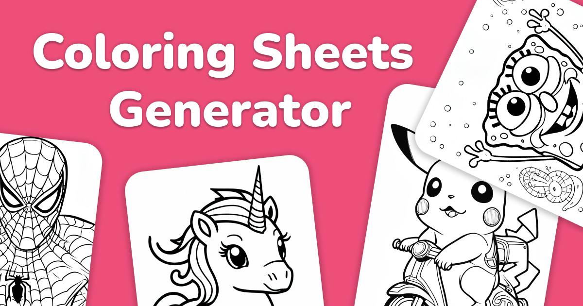 Coloring Sheets Generator | MagicTellers