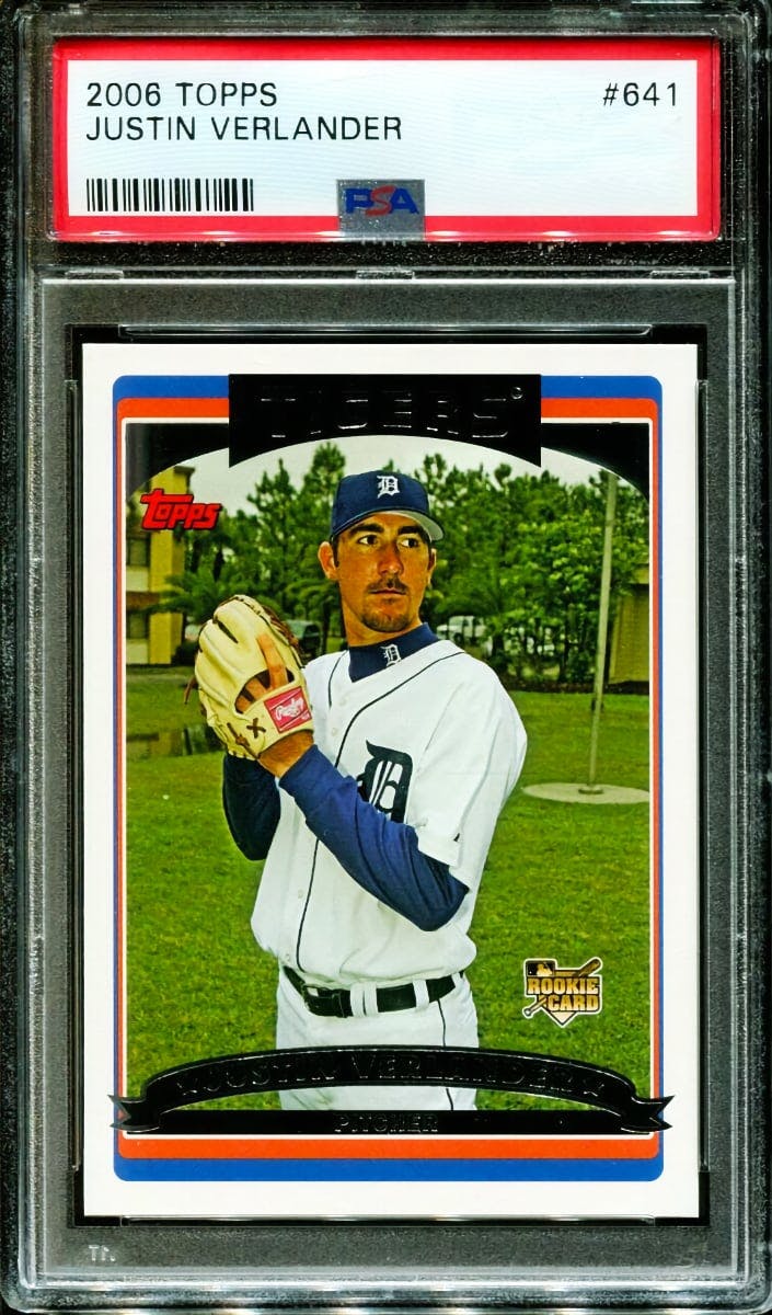 2006 TOPPS #641, JUSTIN VERLANDER ROOKIE hot CARD