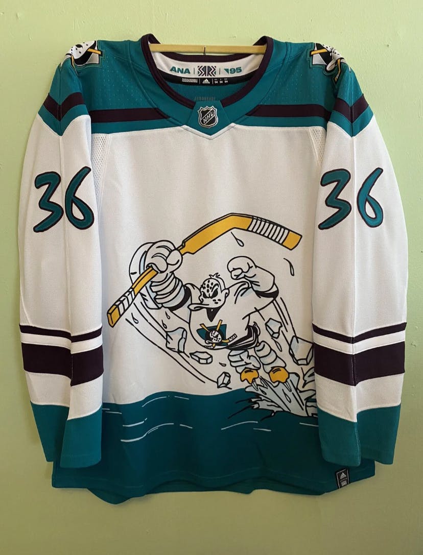 NEW sold Anaheim ducks reverse retro blank jersey size L