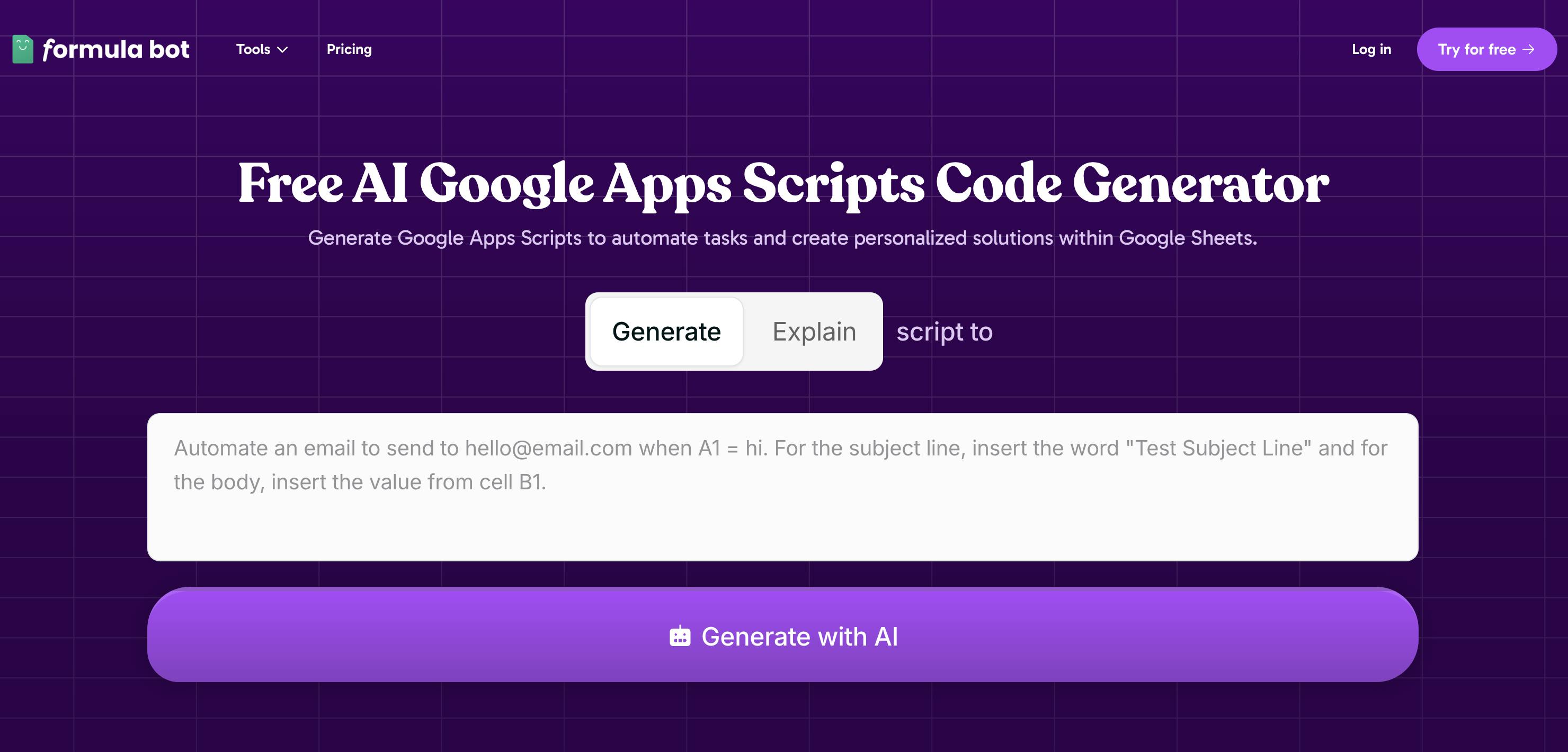 Apps Script Code Generator (Free AI, No Sign-up Required)