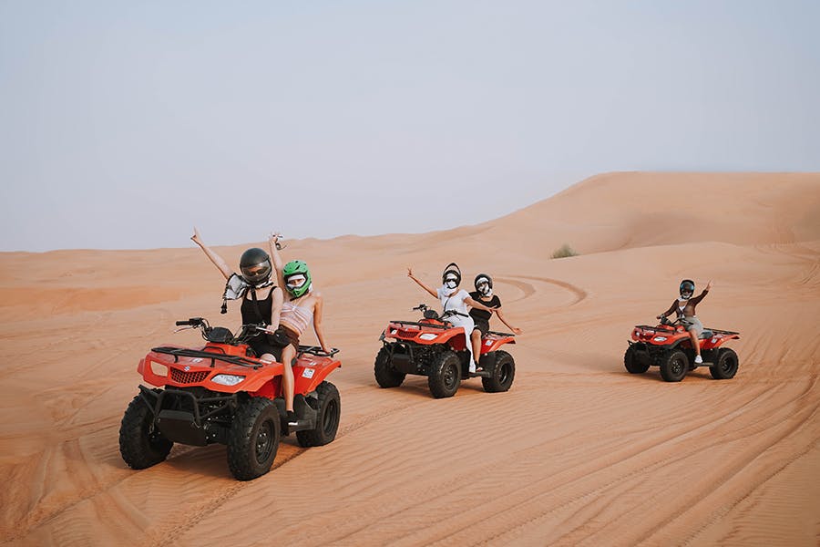 Al Khayma - Red Dunes with Shared Quad Bike, Camel Ride, Sandboarding ...