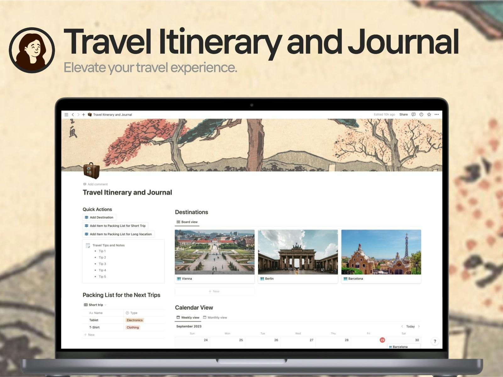 Travel Itinerary and Journal — Buy & Sell Templates on Notion Insider