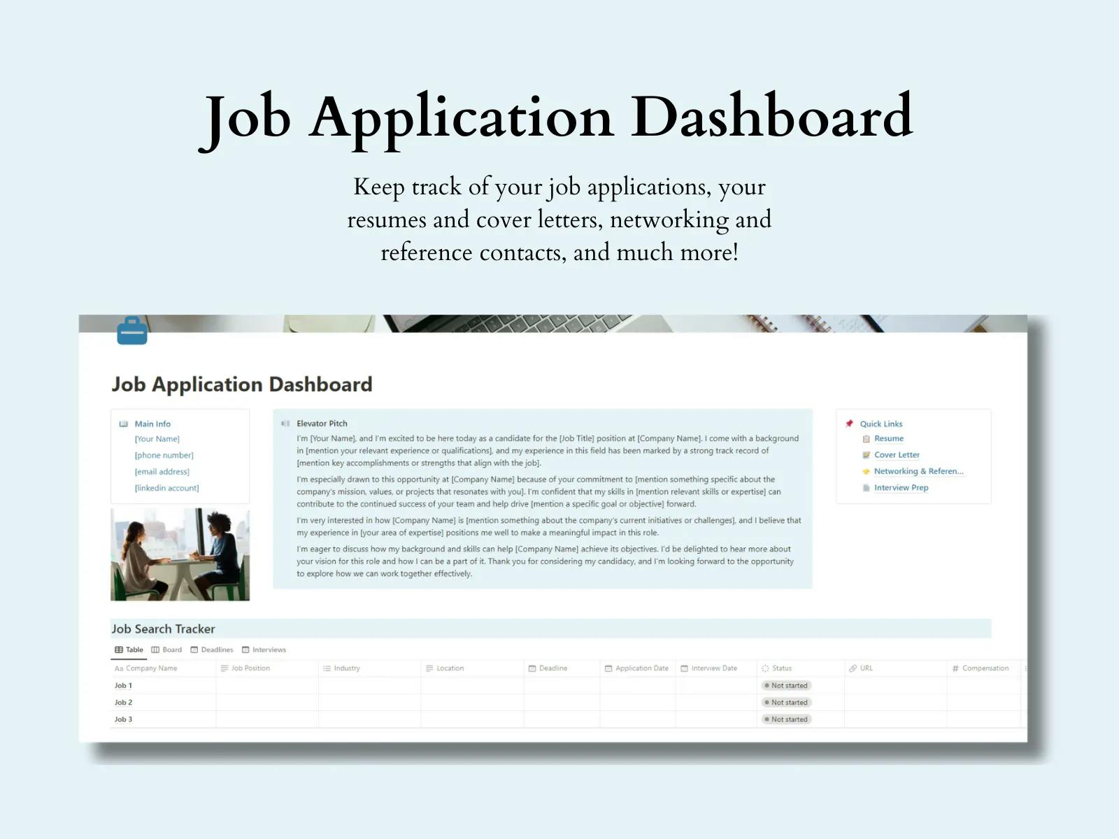 Job Application Dashboard — Buy & Sell Templates on Notion Insider