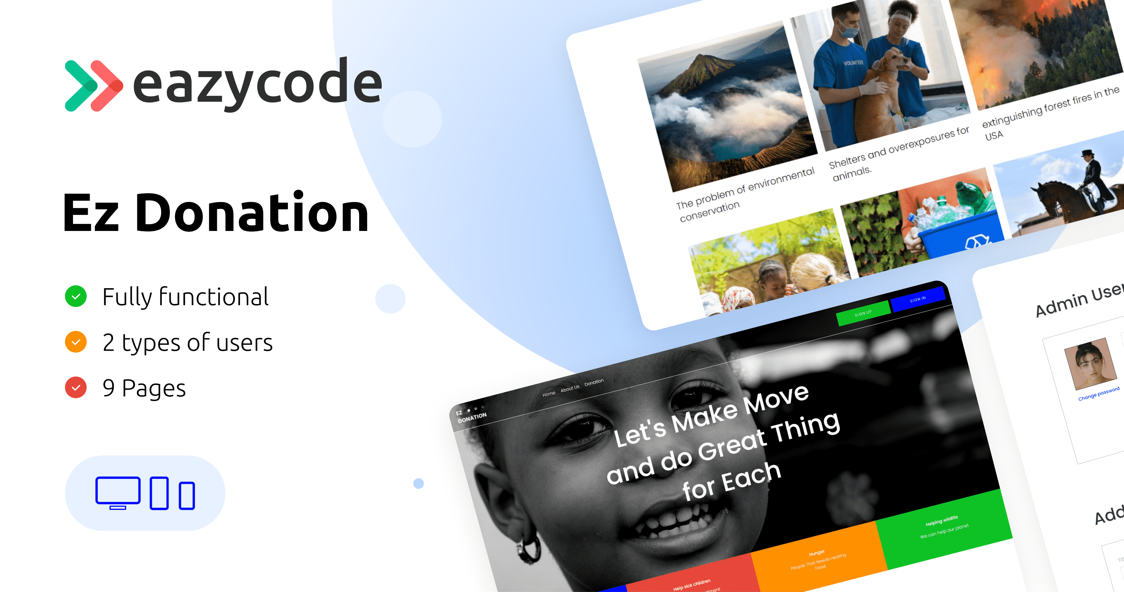 Ez Donation App template NoCode Bubble io Template by EazyCode