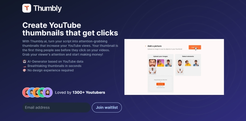 Thumbly.AI: AI Free Online Youtube Thumbnail Maker- aiTree.io