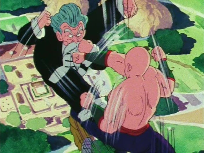 Uma Luta Muito Difícil! Tenshinhan Contra Jackie Chun