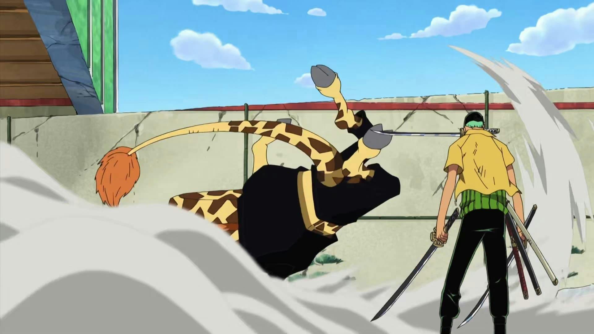 Poderosos Golpes de Espada! Zoro vs. Kaku! Um Potente Espetáculo de Esgrima!
