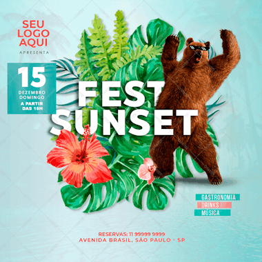 Fest sunset social media psd